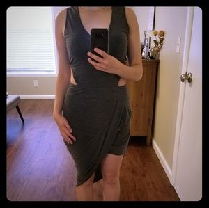 Gray asymmetrical dress